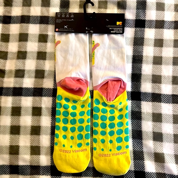 ODD SOX Mtv Music Television Socks Fits Size 6-13 - Picture 2 of 3